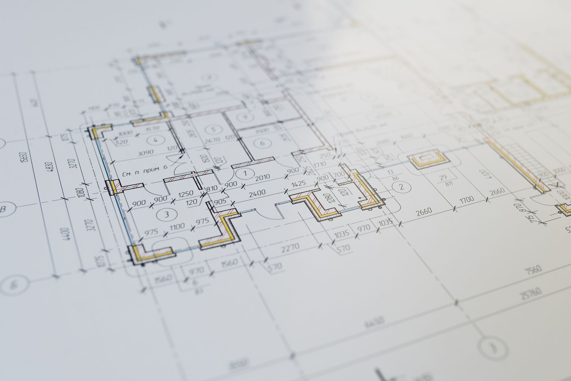Close-up of a drawing with dimensions