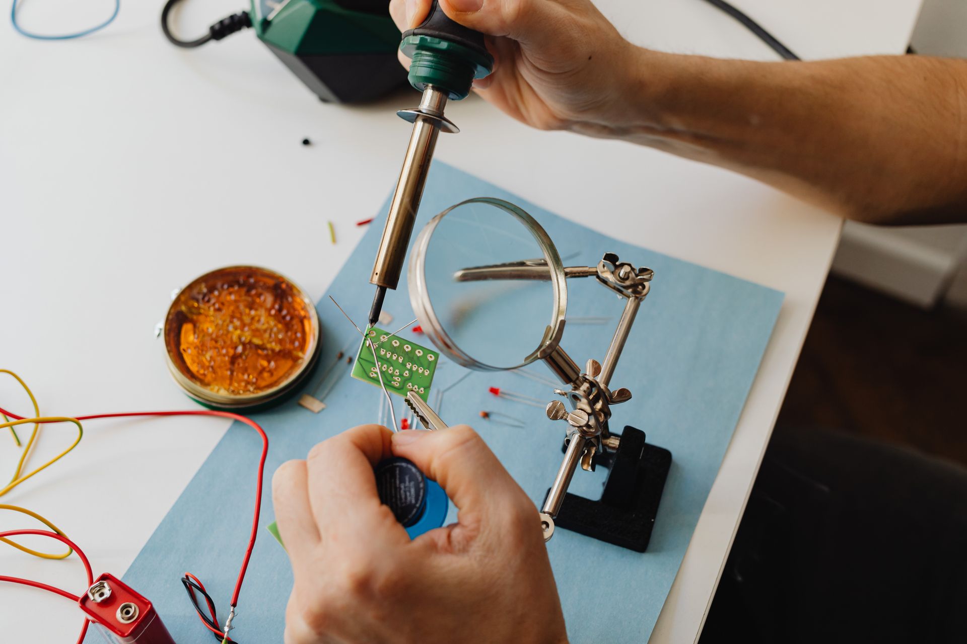 Soldering an LED circuit board