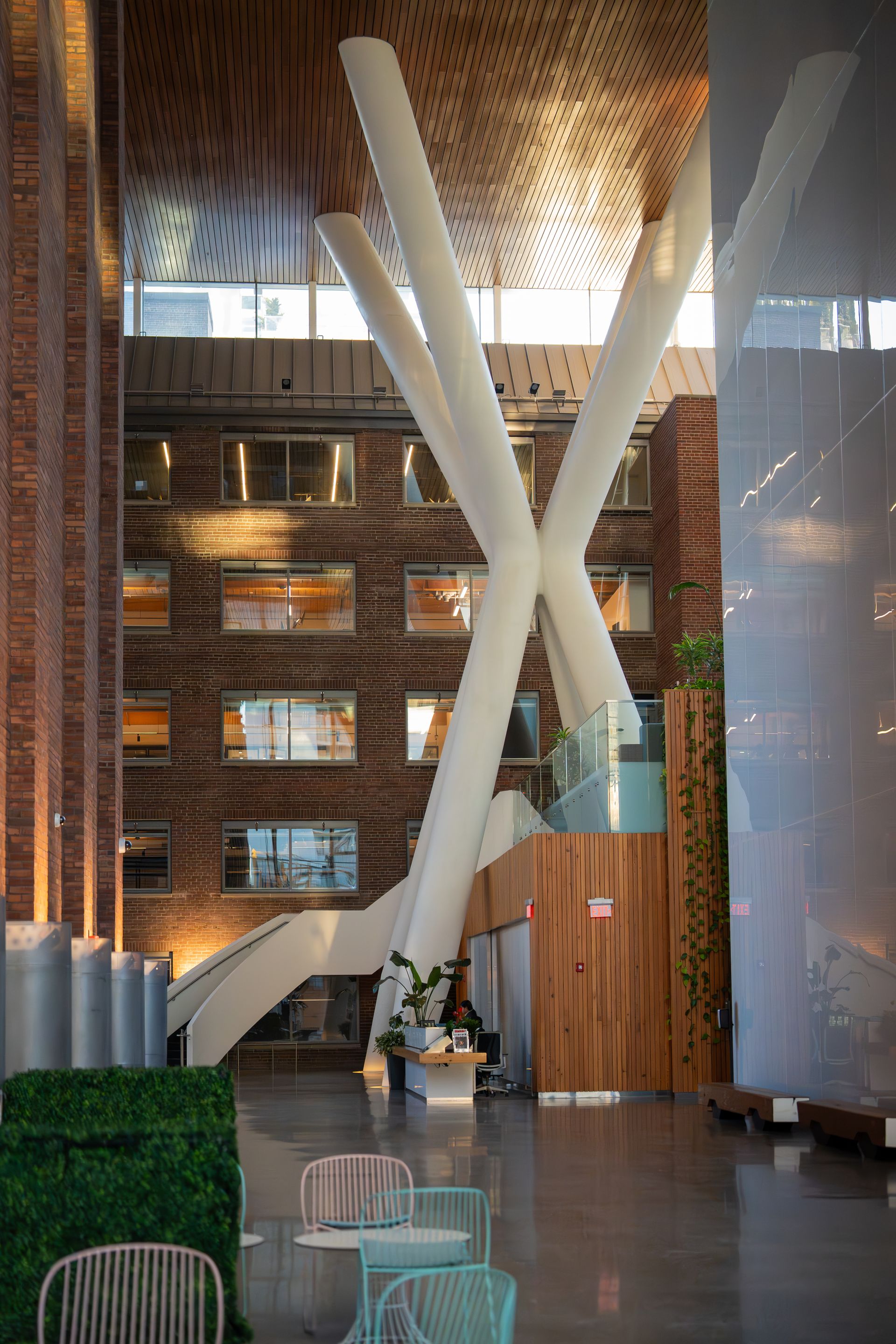 Bright modern office atrium